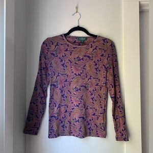 Vintage 90’s Ralph Lauren purple paisley top